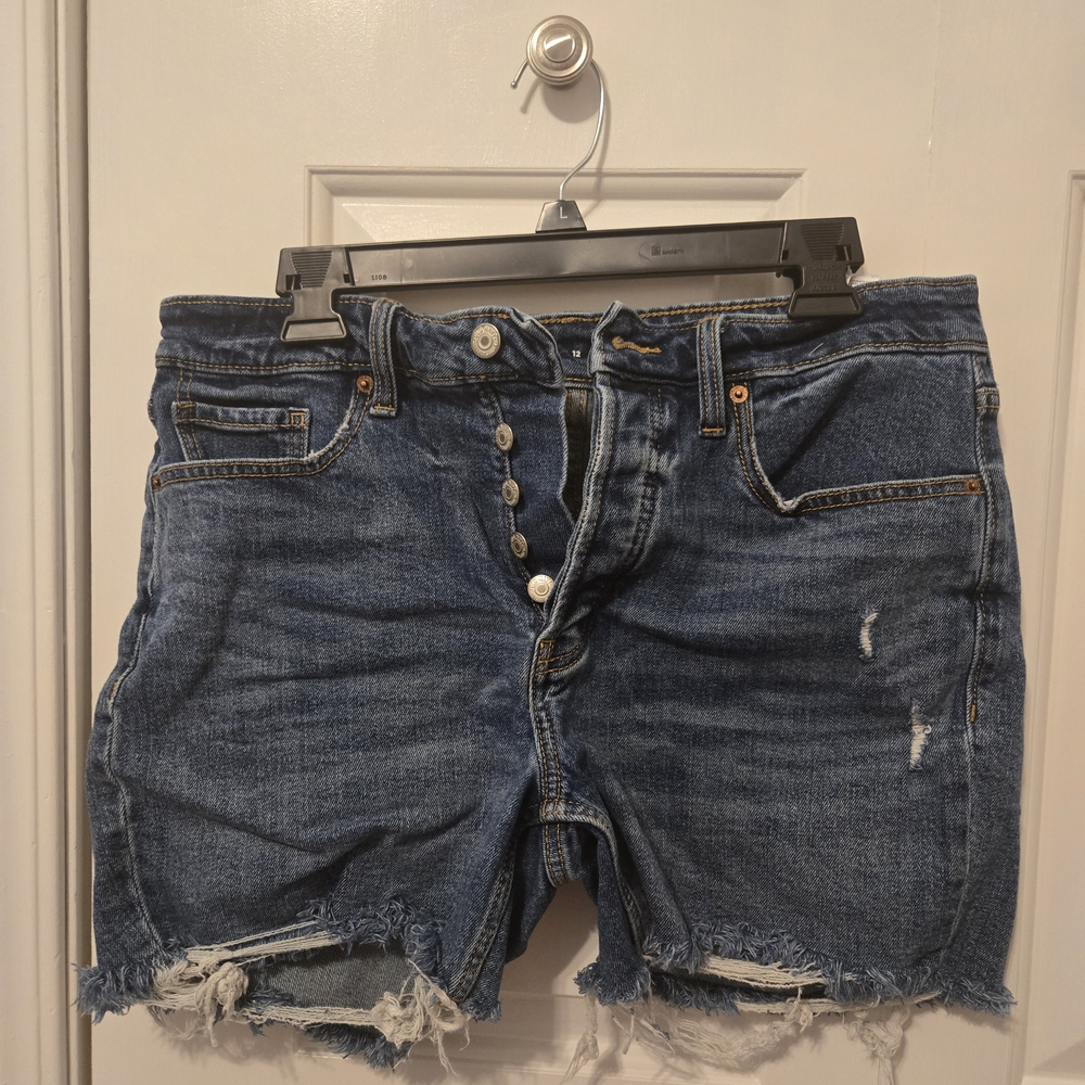 Old Navy Blue Jean Shorts Distressed Cut-Off Style